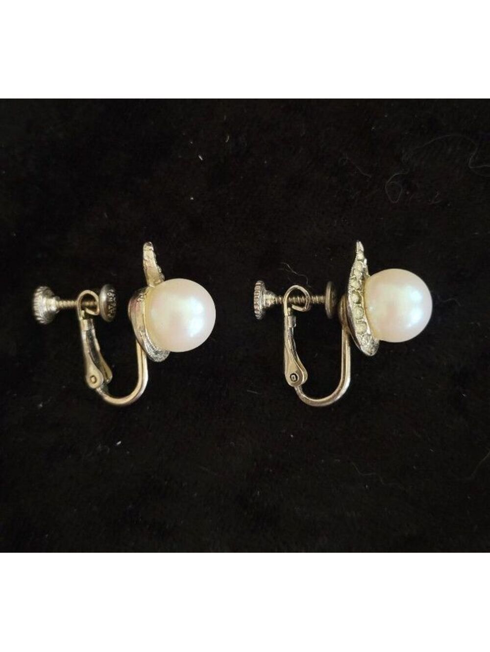 Authentic Vintage Marvella Pearl and Rhinestone Earrings